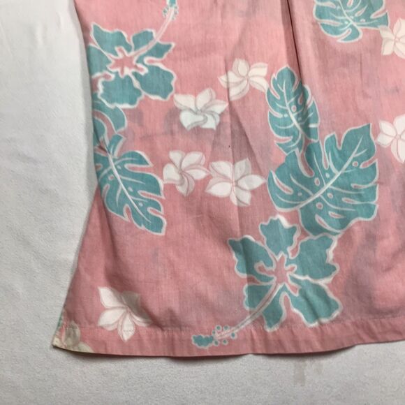 Vintage 90s KALAHEO Hawaiian Shirt Men S Pink Reverse Floral Palms Beach USA - Picture 11 of 16